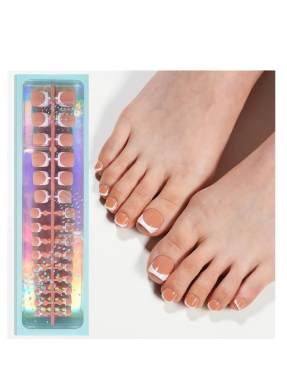 Vansiho French Tip Press On Toenails Soft Gel Extension System New